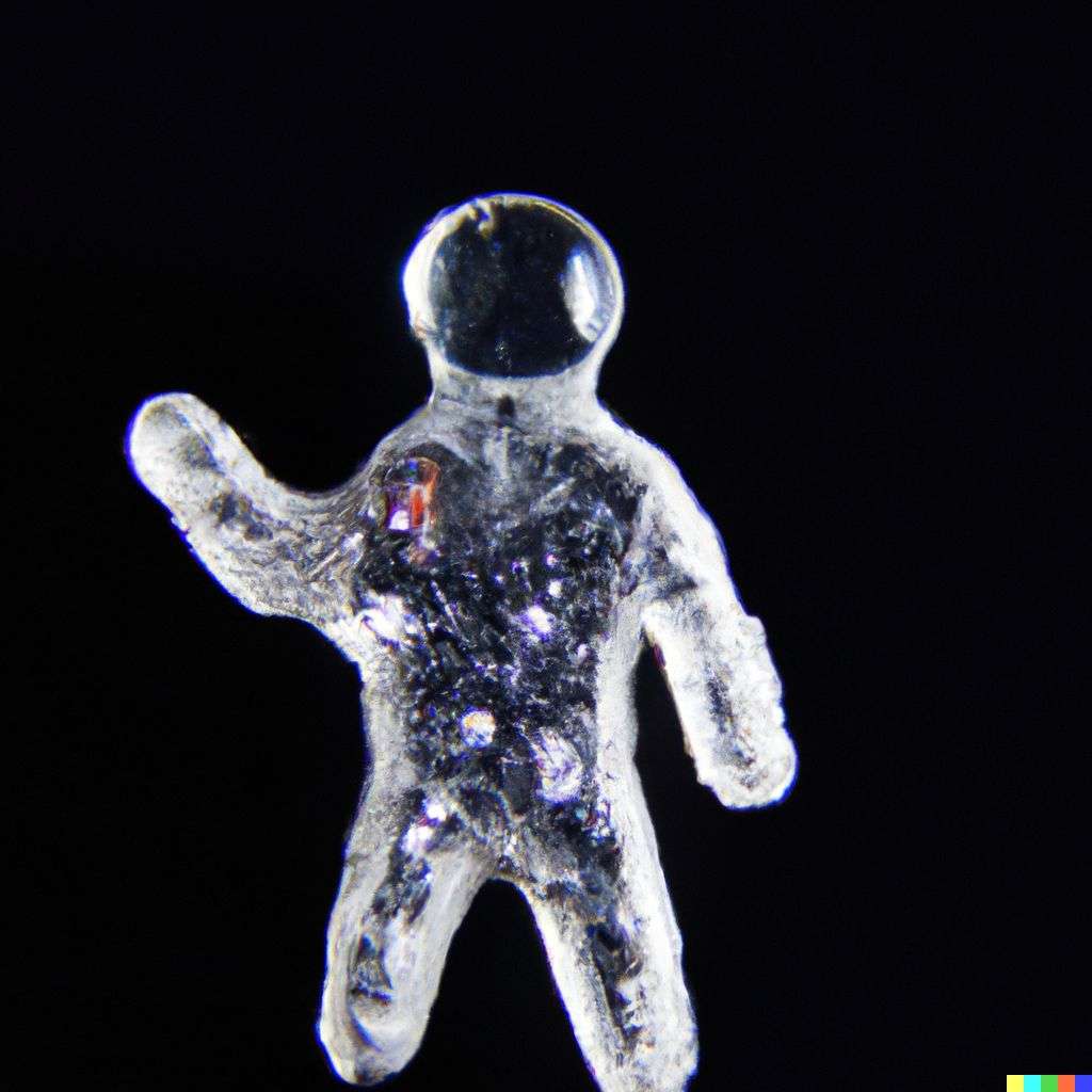 an astronaut made out of a sparkling geode